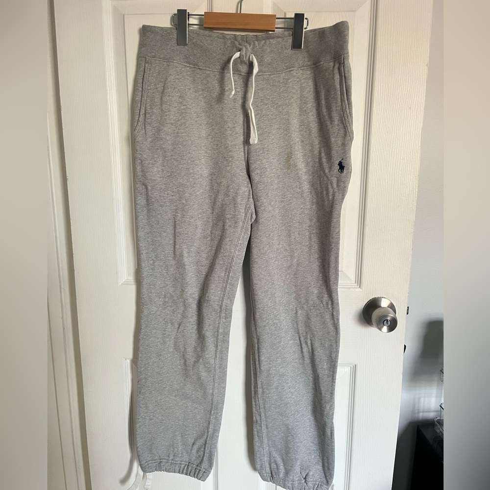 Polo Ralph Lauren Men's Gray Drawstring Sweatpants with Logo